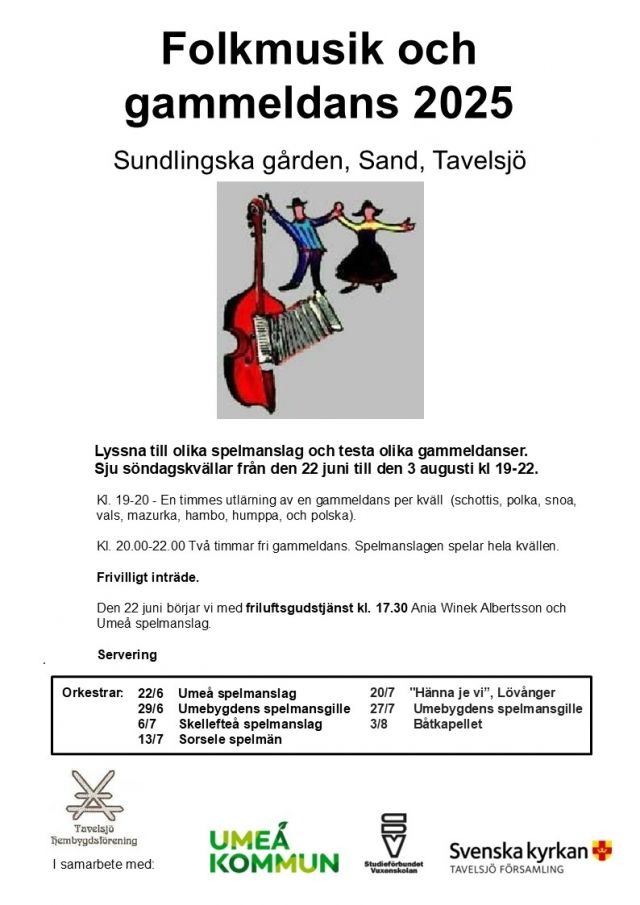2025 6 Affisch Folkmusik och gammeldans Sundlingska Gården
